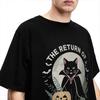 Men T-Shirt The Return Of Vampurr Halloween Cat T Shirts Gothic Full Moon Summer Tees Street Style Cotton Tops Plus Size
