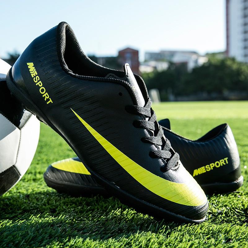 Mens Womens Youth Football Cleats Low-Cut Synthetic Leather Breathable Non-Slip Training Match Shoes Artificial Turf