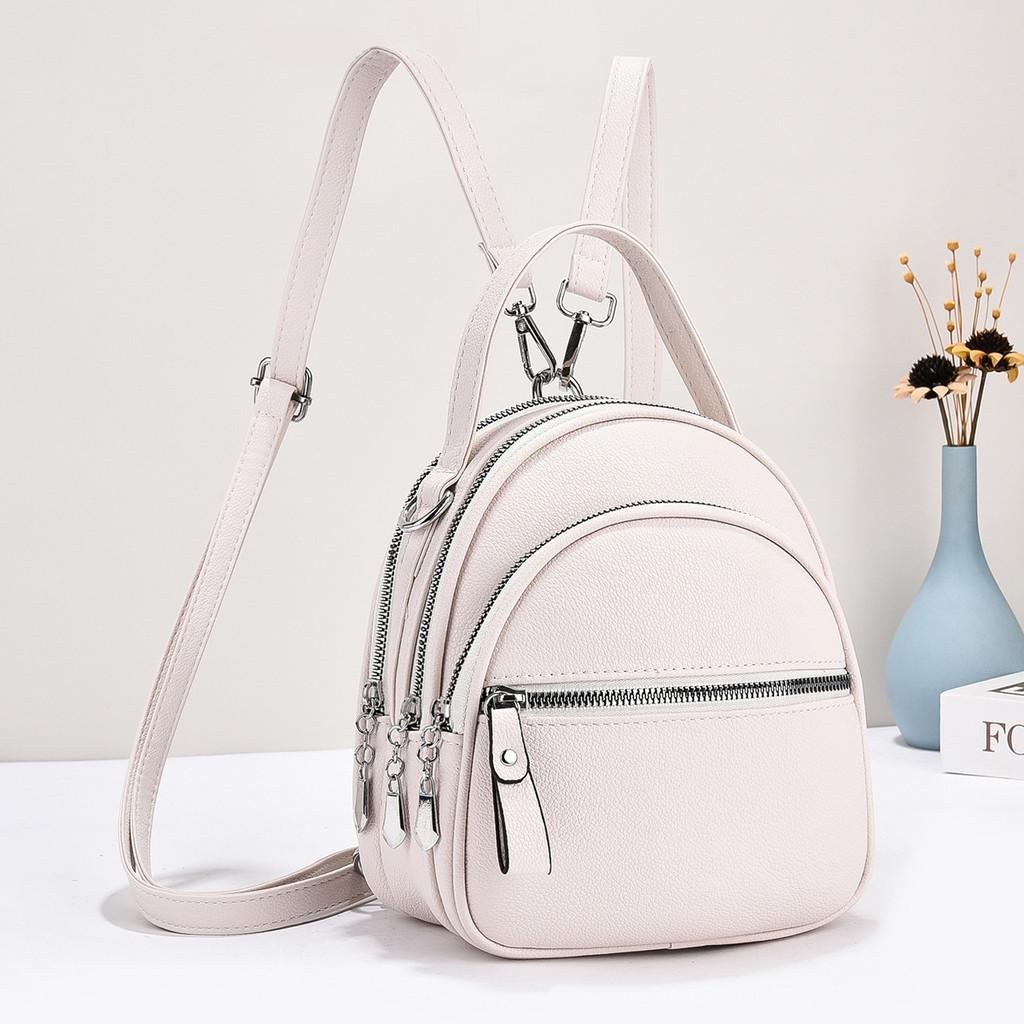 Stylish Macaron Color Block Backpack Versatile Spacious Lightweight Tote Bag For Women