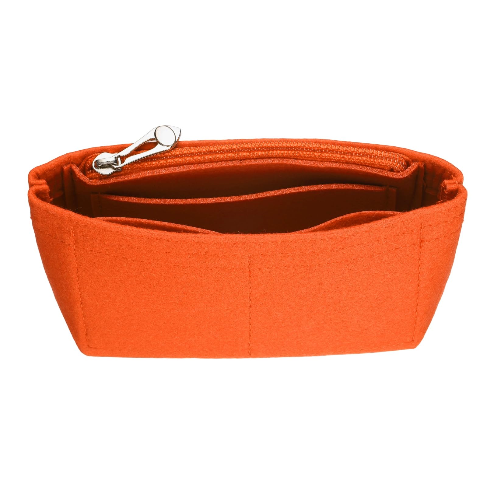 

uxcell Handbag Organizer Insert, Small Felt Bag Organizer, Mini Bag Storage & Finishing Inner with Zipper (Orange)