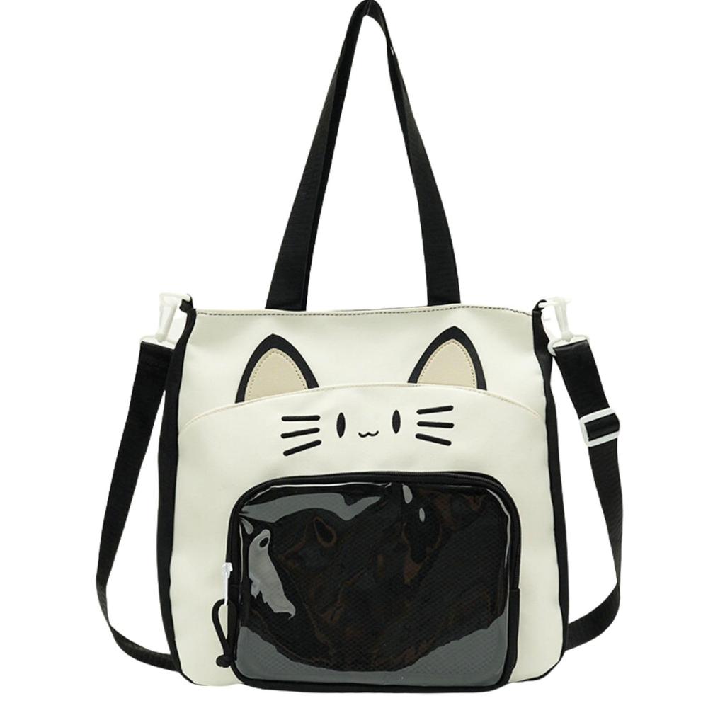 Harugio Ita Shoulder Cat Tote Ita Cute and Available In and Light Plush Toy Popular Ita Bag Bag, Bag, Bag, Bag, Cat-Shaped Bag, Stylish, Black, Brown,