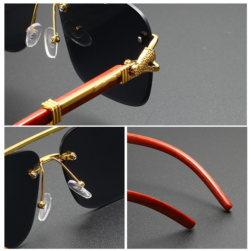 Trendy Square Sunglasses Rimless Rectangle UV Protection Sun Glasses for Men Women Fashion Driving Shades