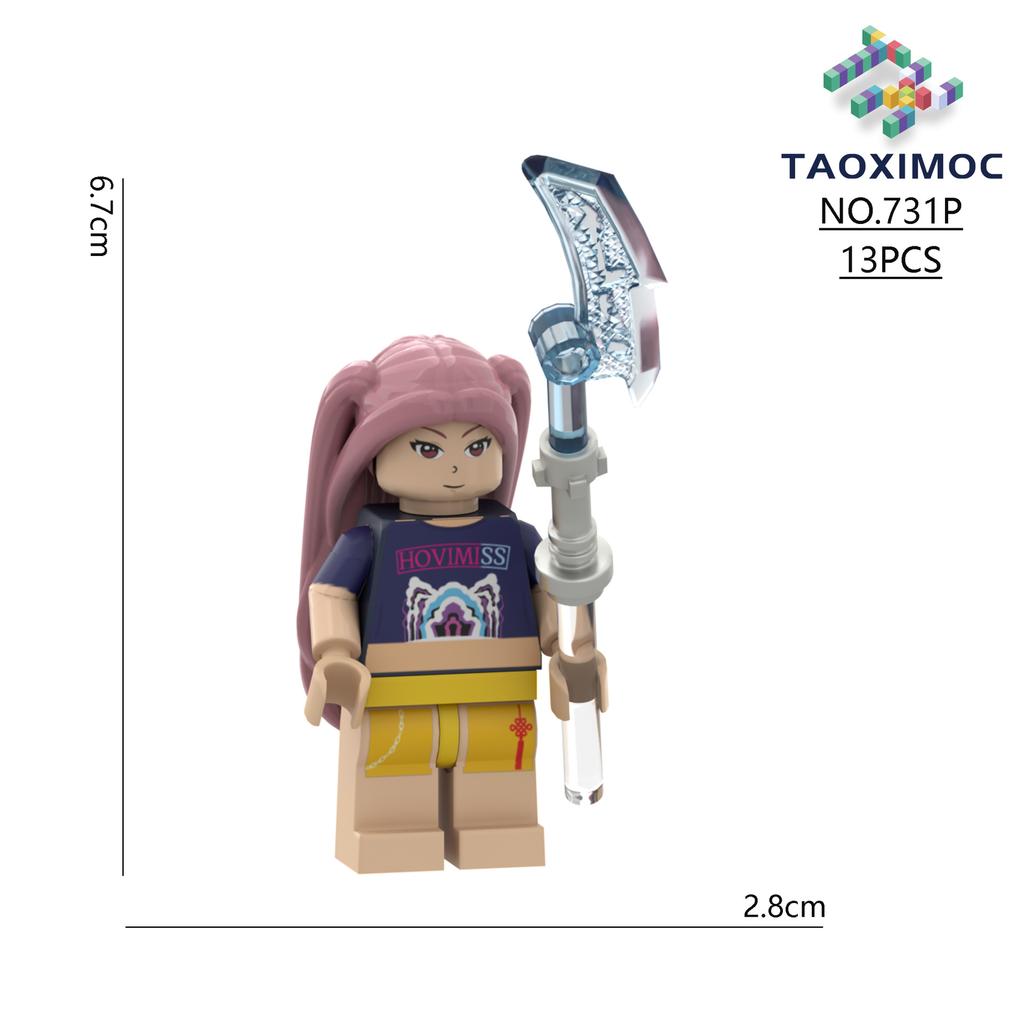 New Demon Hunters KPopDemon Hunters Women's Group Plus Men's Group Assembled Building Block Doll Toy Series