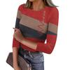 Women's Slim Bottom T-shirt Fashion Casual  Printed Round Neck Pullover Seven Sleeve Top
