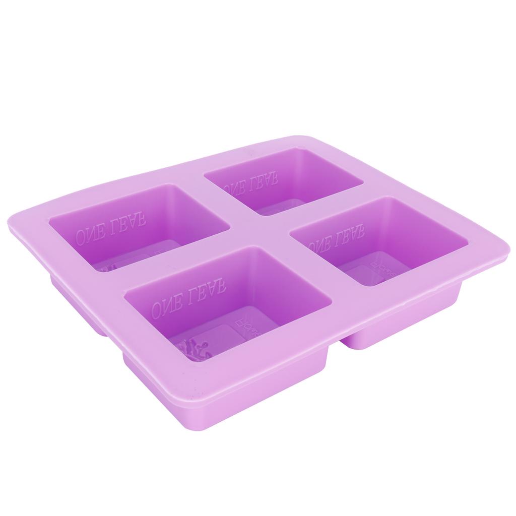 4Gird Purple Silicone HandMade Soap Mold High Temperature Resistant DIY Cake Mold for Baking