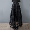 Black Plus Size Mesh Lace High Waist Vintage Summer Casual Loose Long for Woman Skirts Womens Skirt