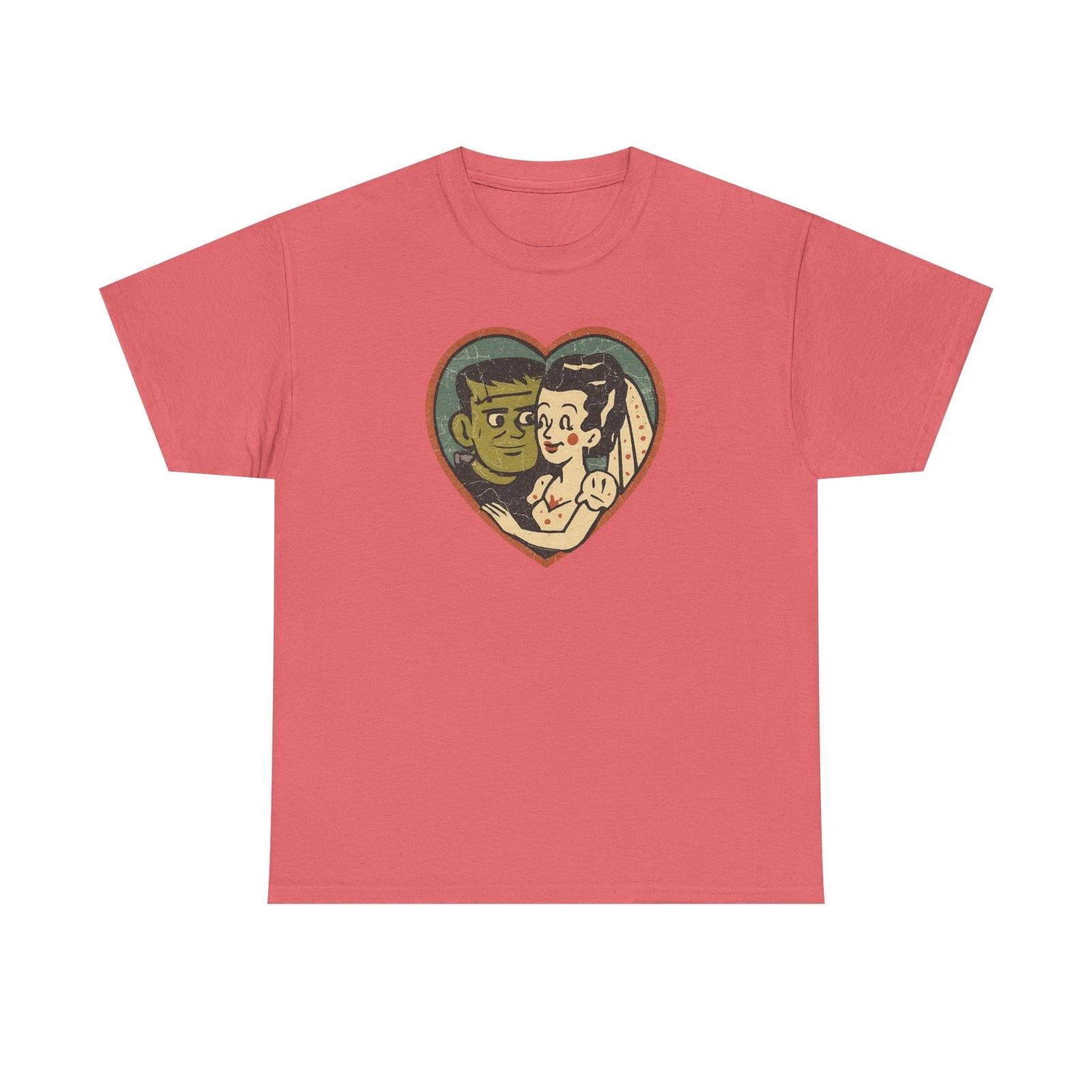 Retro Love Heart Unisex Tee - Cute Couples Gift, Vintage Style Shirt, [...] M