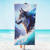 Fantasy Wolf Ozean Druck Mikrofaser Badetuch Schnelltrocknend Saugfähig Strandtuch für Reisen Schwimmen Baden