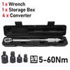 Ratchet Torque Wrench Square Drive 5-60N.m Reversible Ratchet Key 3/8 Inch Adjustable Torque Spanner Precise Preset Hand Tool