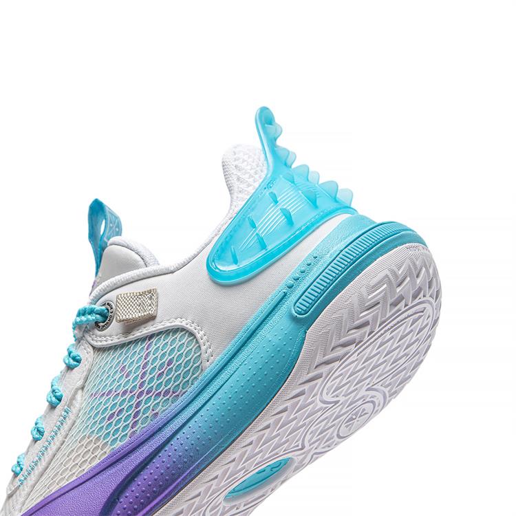 Li-Ning Young  Cloud Non-Slip Shock Absorbing Lightweight Rebound Basketball Shoes Kids Sneakers White Blue YKBT034-1
