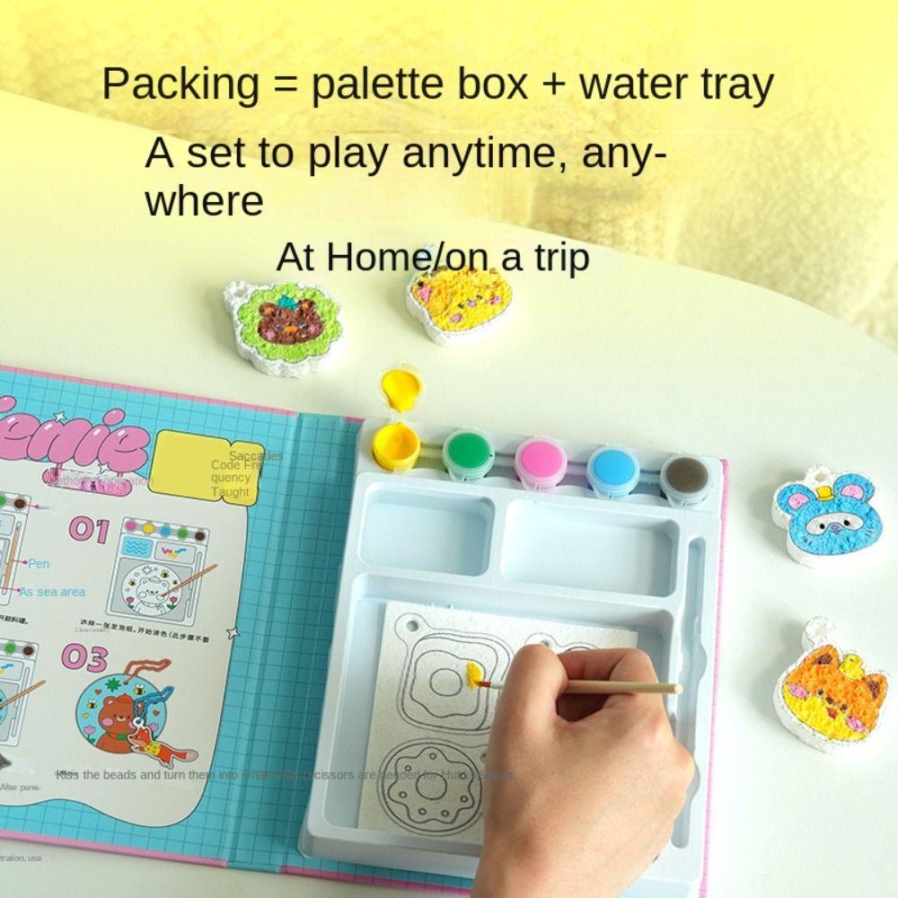 Sponge Texture Drawing Pens Kit With Easel 3D Drawing Canvas Texture Painting Toy Kids Craft