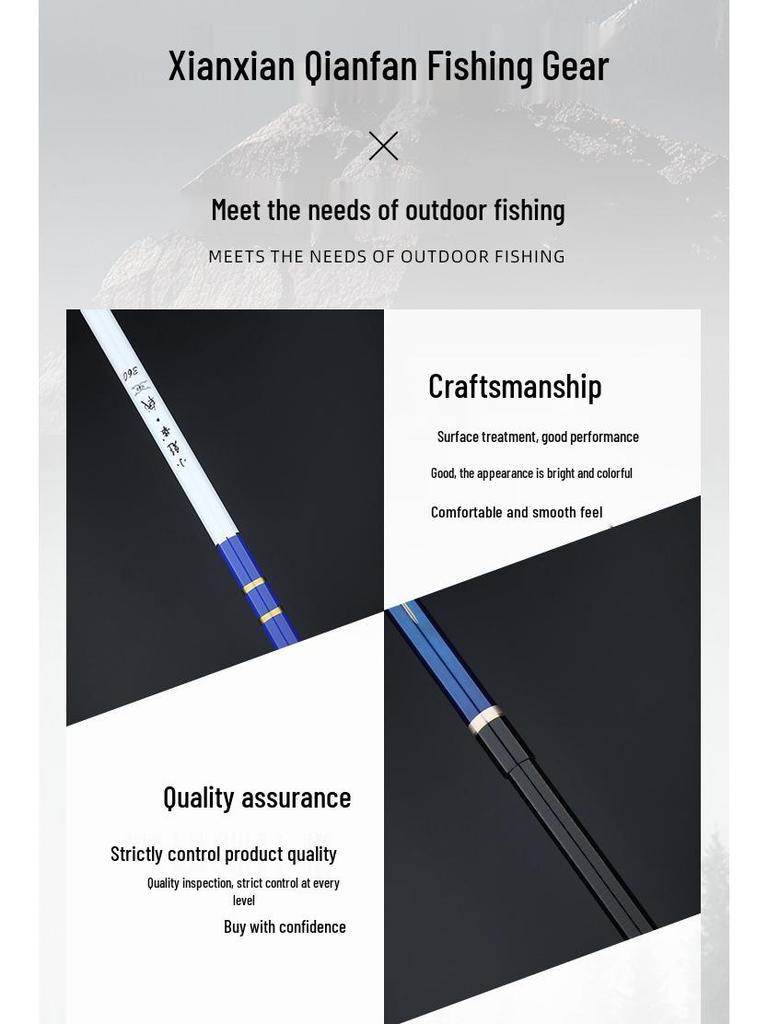 Cross Carbon Telescopic Fishing Rod - 1.35-6.3m Stream, Sea, or Ultra-Short Model