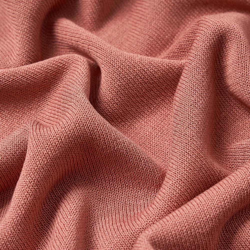 VERNO [Casual]Linen Like Button Polo Knit Pink