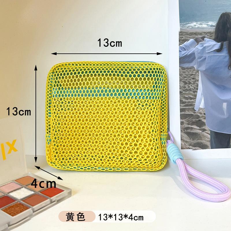 Mini Geldbörse Tragbare Mesh-Make-up-Tasche Dopamin-Mesh-Gewebe Geld Lippenstift Lidschatten Aufbewahrungstasche für Reisen Einkaufen