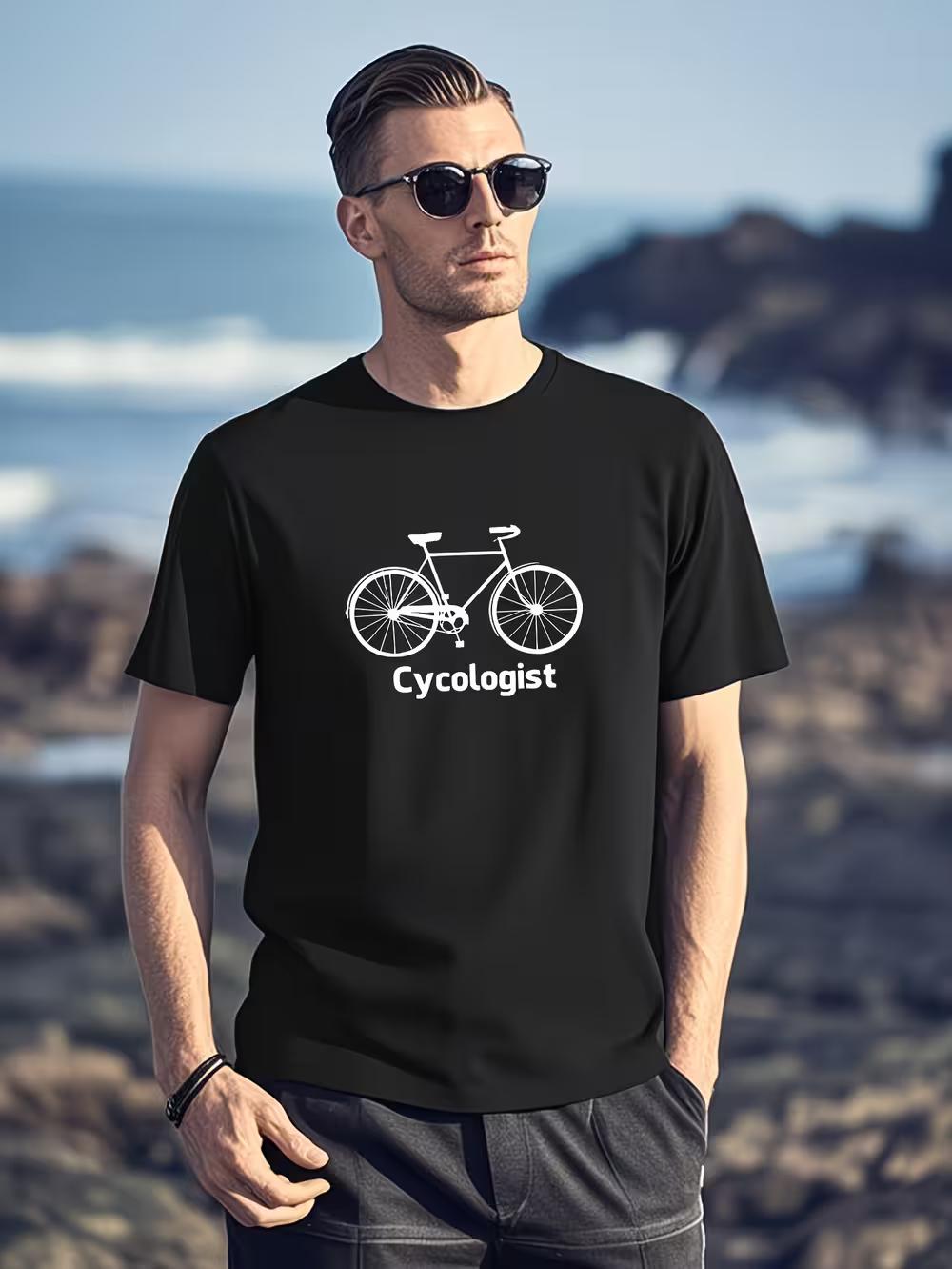 

2024 Four Seasons Basic New Style Letter Print Bicycle Pure Cotton American Street Casual Vintage Short Sleeve T-Shirt for Men and Women XXXXL