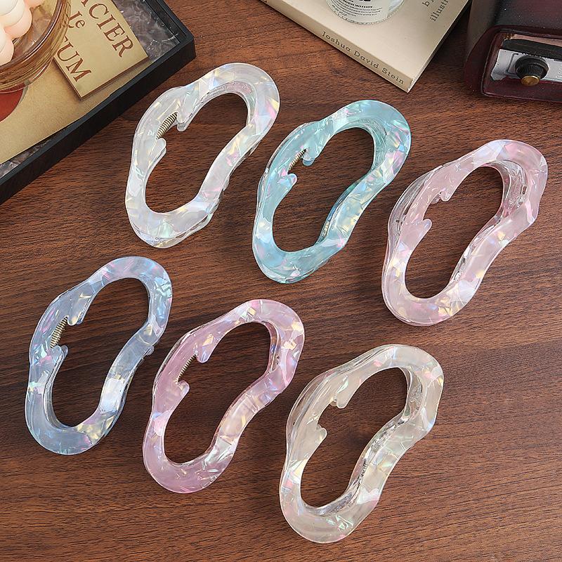 Simple Cloud~ Grab Clip High-End Temperament Hairpin Temperament Back Head Plate Hairpin Sweet Hollow Hair Grab Accessories