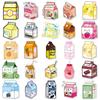 50 Sheets Milk Beverage Stickers: Cute INS Style for DIY Journal & Refrigerator Decoration
