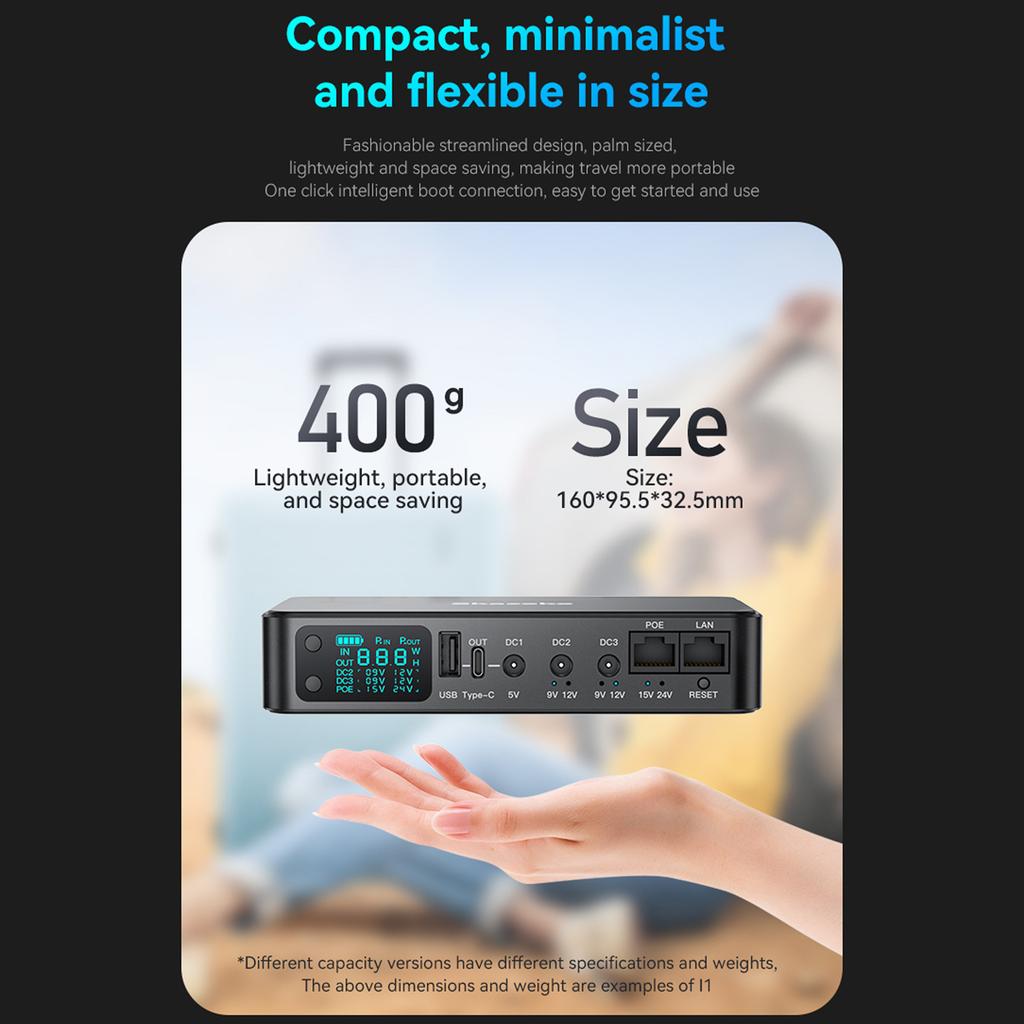 Mini UPS Backup Power Supply with Adjustable Output Voltage Portable Uninterruptible Power Source for Homes & Office Use