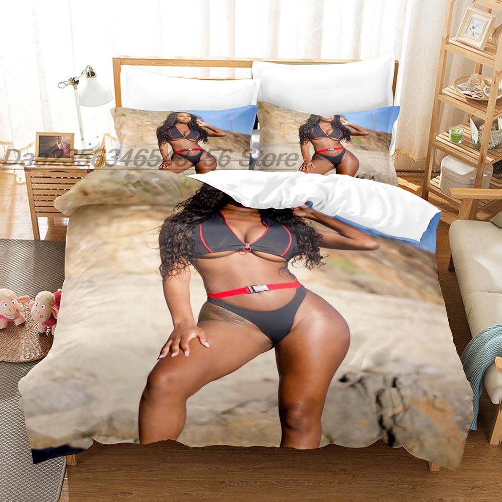 Bikini Gilr Bedding Collection Single Twin Full Queen King Size Bed Collection Aldult Bedroom Duvetcover Collections Kawaii Sexy Big Breasts Camas