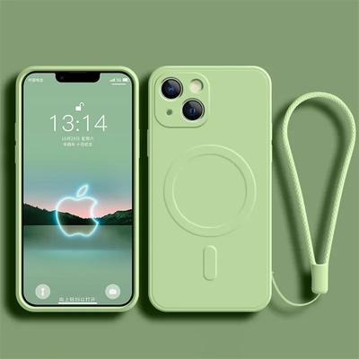 Wrist Lanyard For Magsafe Magnetic Silicone Phone Case For iPhone 17 Air 16 15 14 Plus 13 12 11 Pro Max Wireless Charge Cover