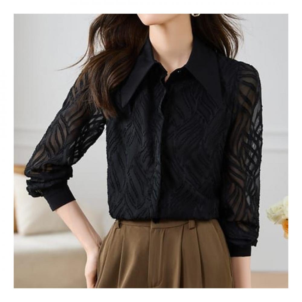 Navava Classic Sheer Long Sleeve Shirt Nb1668