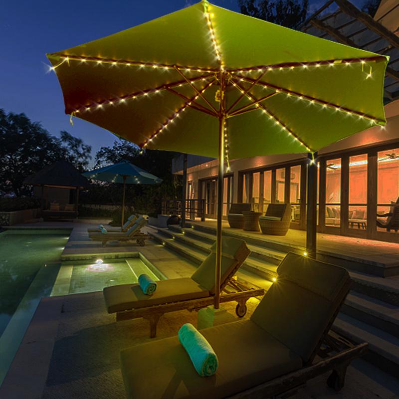 104 LED Garden Umbrella light Outdoor Waterproof IP67 String Lights Light Sensor Control Garden Decorative Lamp