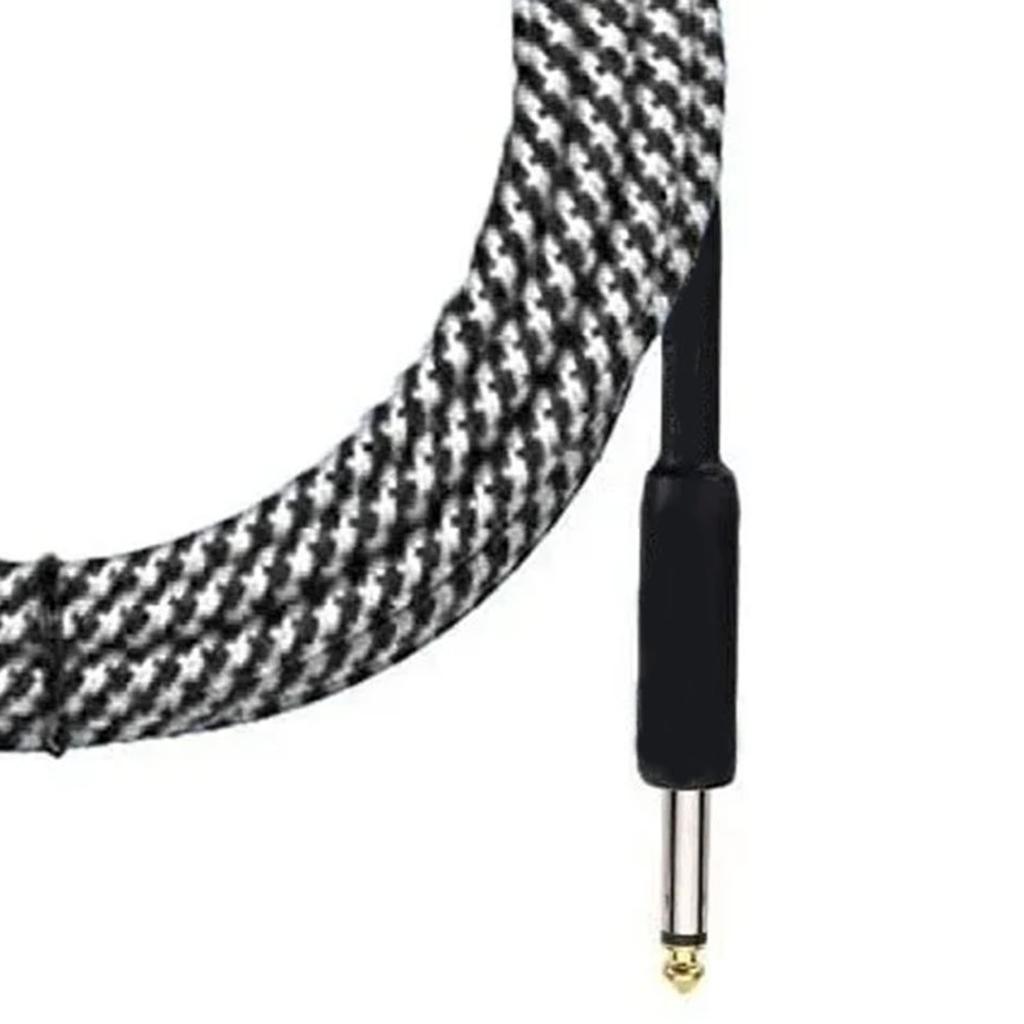 Guitar Noise Reduction Cable 3 Meters Black White Pure Copper Core Guitar Audio Extension Cable for Bass