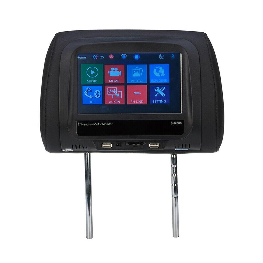 2Pcs 7" Touchscreen Car Headrest Monitor Back Seat MP5 Monitors with USB SD IR FM BT