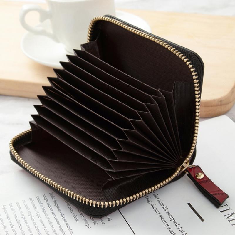 Women Minimalist Short Wallet Solid Color Coin Purse Zipper Clip Card Holder