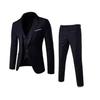European Men's Tuxedo Three-Piece Suit: Formal Jacket, Vest, and Trousers.