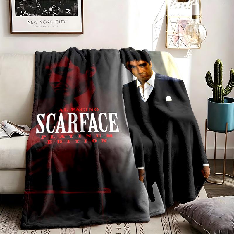 Scarface Theme Blanket Suitable For The Sofa Camping And Travel Made Of Soft Flannel Material An Ideal Gift For Occasions Such As Birthday