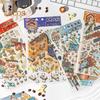 4Pcs DIY Scene Stickers 3D Miniature House Stickers Set Reusable Easy To Use DIY Projects Bookstore Scene Stickers
