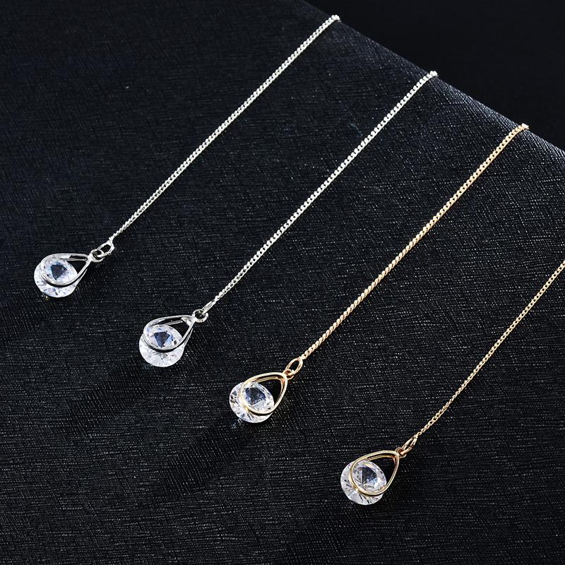 Women's Jewelry Accessories Water Drop Pendant Long Ear Line Earrings