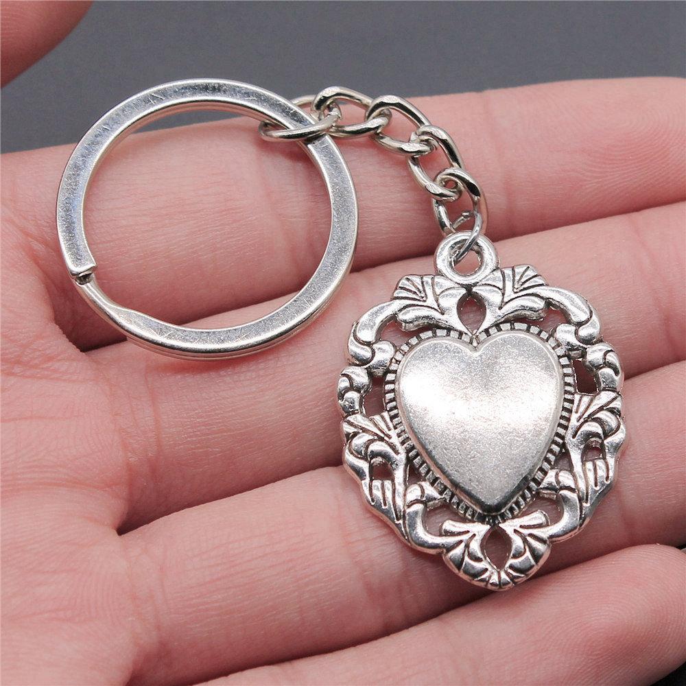 28mm Key Ring Couple Heart Love Minimalist Jewelry Components QY016