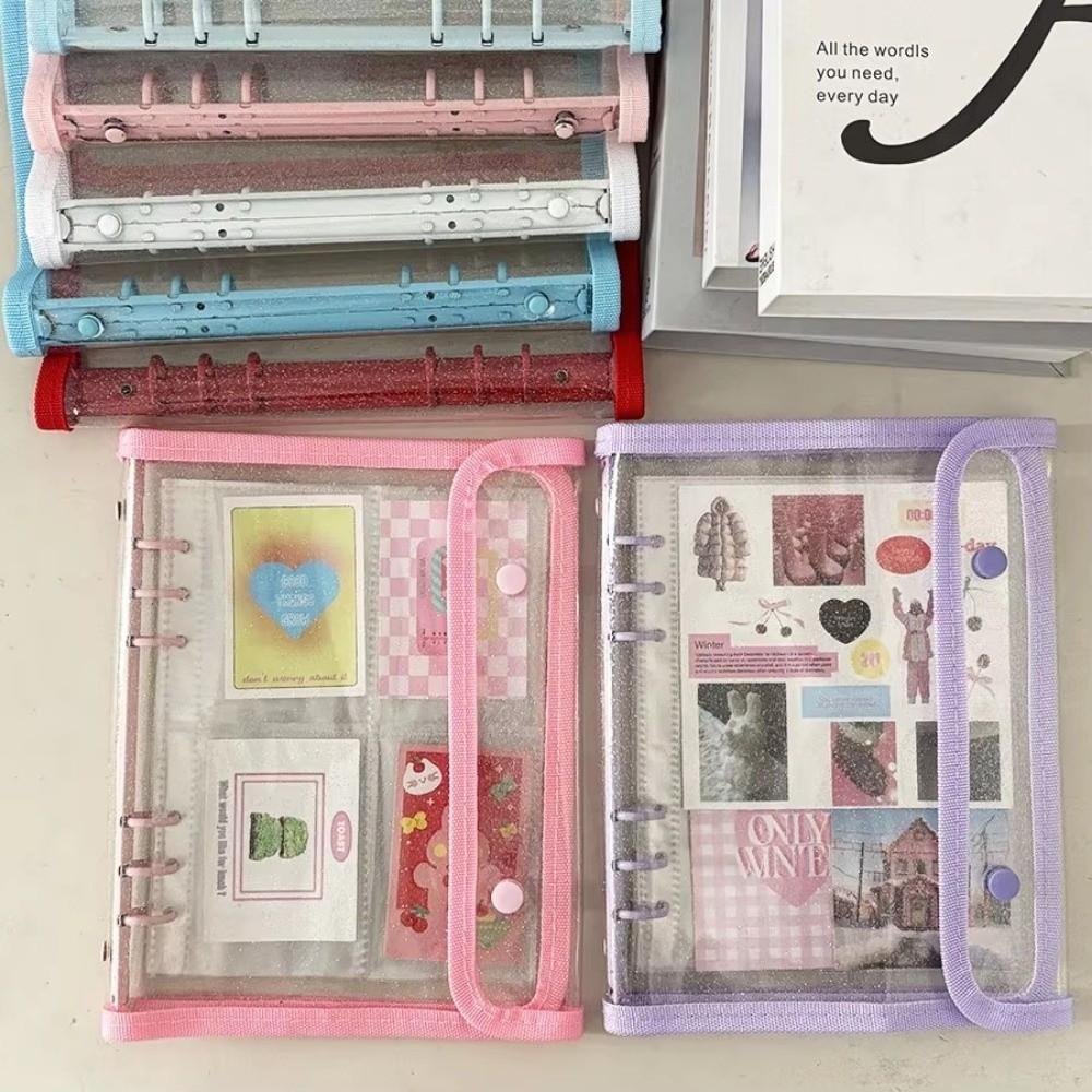Ins PP A5 Binder Cover Loose Leaf Double-Buckle Album Book DIY Small Card Booklet Photo Collect Book