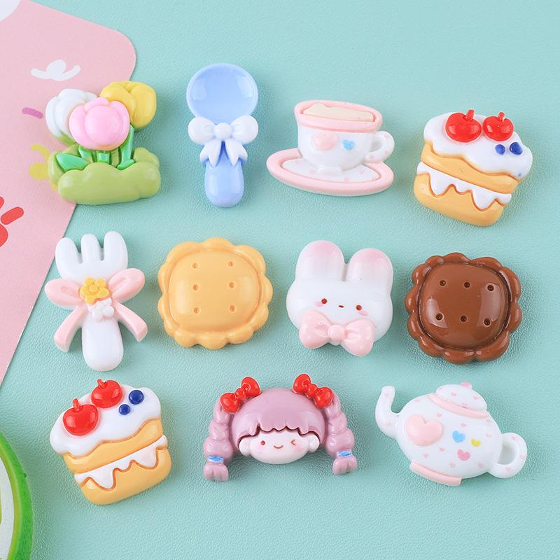 Glossy Handmade Cartoon Girl Resin Charms for Crocs and DIY Jewelry