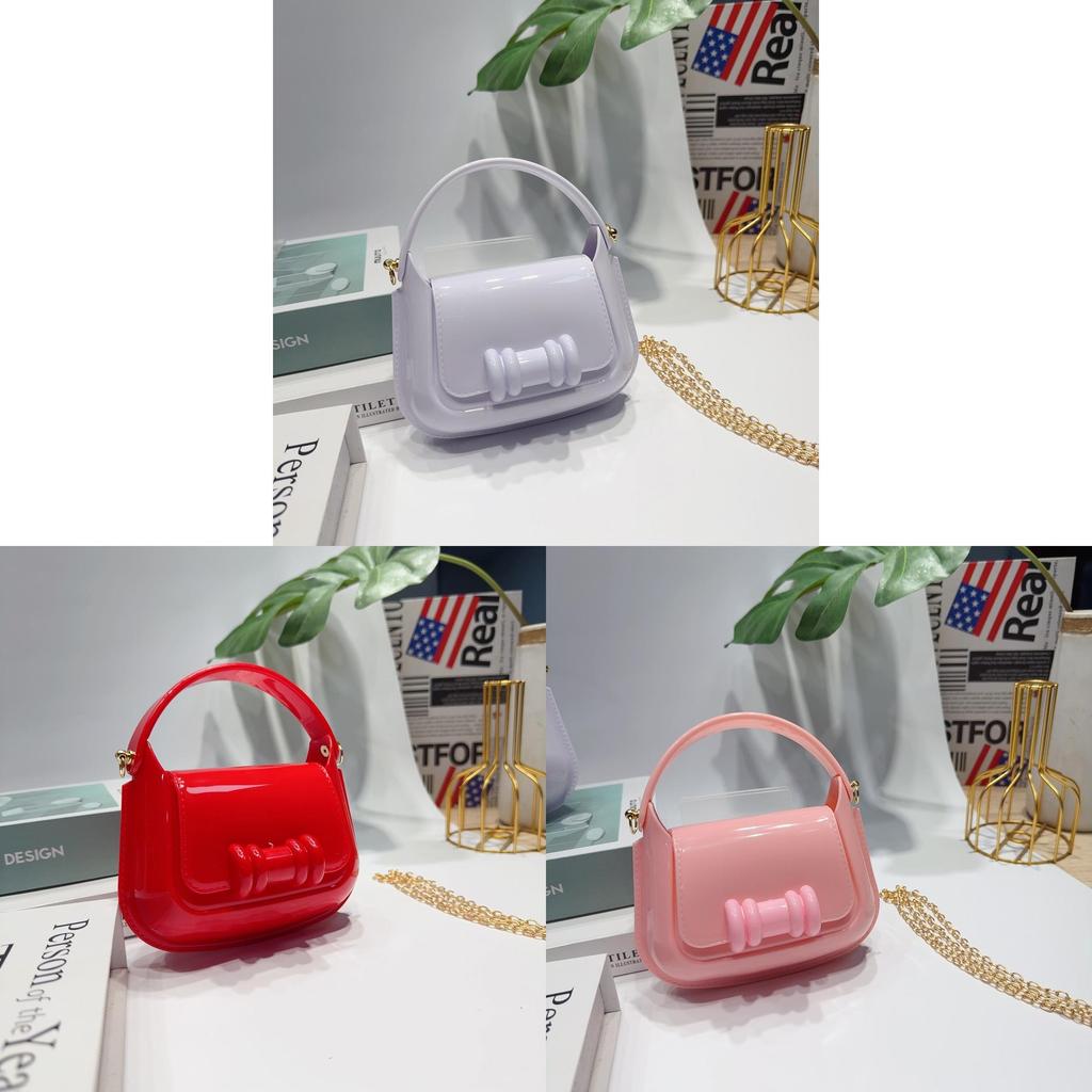Pvc Jelly Bag Small Crossbody Childrens Purse With Chain For Daily Use