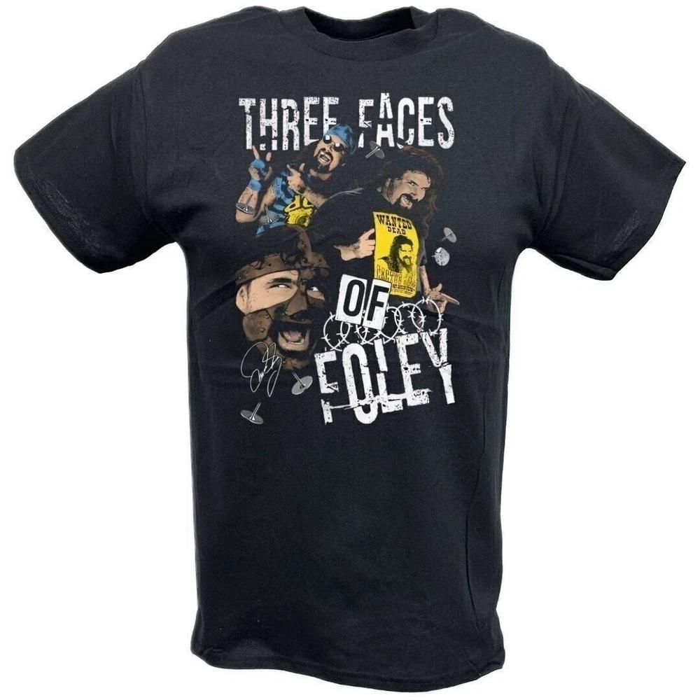 Mick Foley Three Faces Of Foley Black Tshirt M
