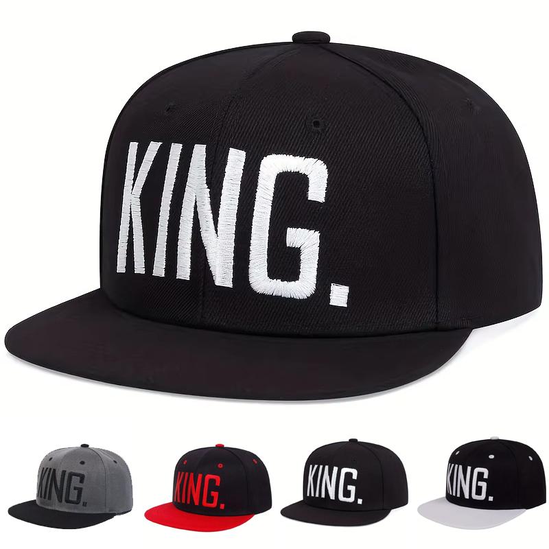 Yto Household Items Women's King Letter Print Embroidery Baseball Caps Spring Autumn Outdoor Use Adjustable Casual Hip-Hop Trucker Caps Sunscreen Hat For Men And
