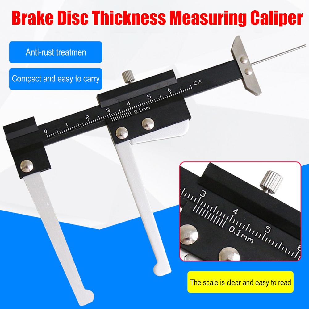 Brake Disc Thickness Depth Gauge Ruler Aluminium Alloy Brake Disc Depth Caliper Compact 0‑60mm Metric For Automobile Part L7R6