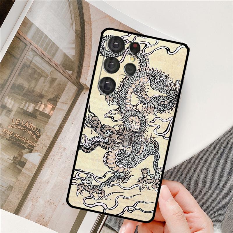 Chinese Dragon Phone Case For Samsung Galaxy S25 Ultra S9 S10 S20 FE S21 S22 S23 Plus S24 Ultra Full Cover