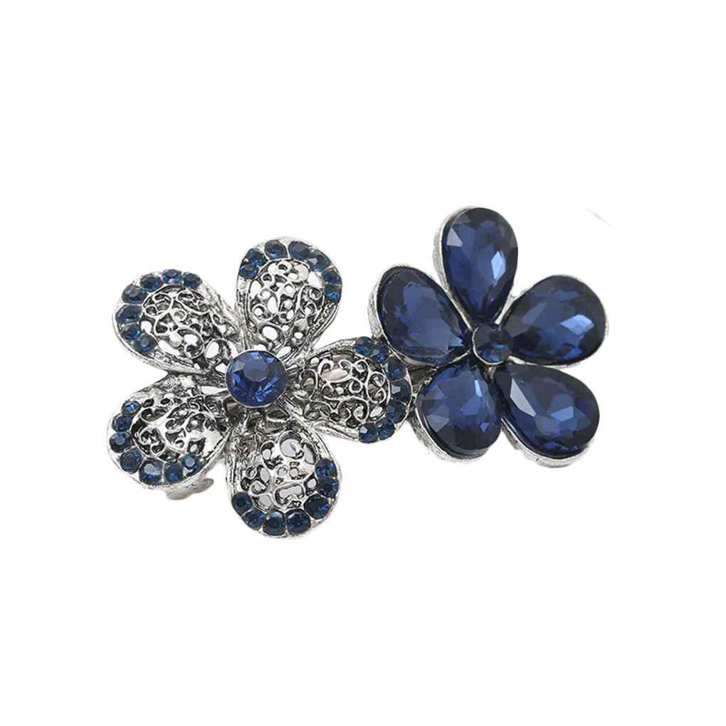 Fashion Women's Crystal Rhinestone Flower Metal Hair Pin Barrette Hairpin Clip