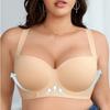 Large-sized Smooth Bra Women's Seamless Sexy Underwear Women's Gathering Bra Anti-sagging Deep V Bra with Steel Rims