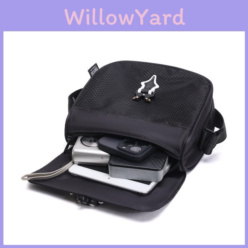Unisex Briefträgertasche Trapstar Mode Umhängetasche Oxford-Stoff Hip Hop Schwarz Quadratisch
