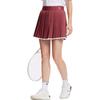 FILA SS24 Solid Color Mid Waist Breathable Skirt With Underwear Pleated Tennis Woven Casual Skirt Women skirts Wine-Red A11W423303FWI