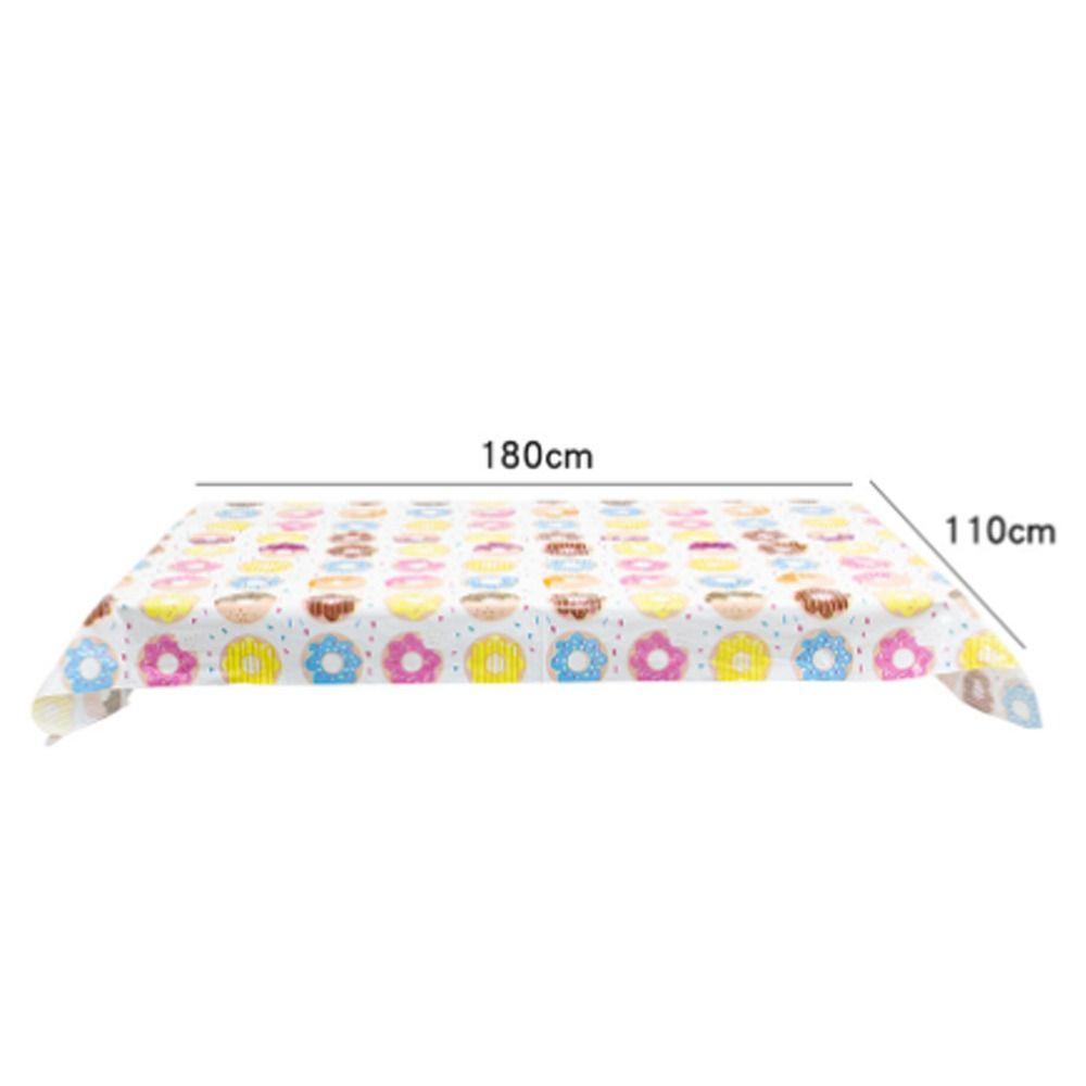 Disposable Donut Table Cover Rectangular Donut Tablecloth Birthday Party   Picnic