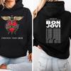 Bon Jovi Forever Tour Mikina Oboustranná Datumy Koncertů Mikina Pánská Dámská Streetwear Oversized Fleecová Teplá Mikina Tepláková souprava Dámské Pánské Oblečení