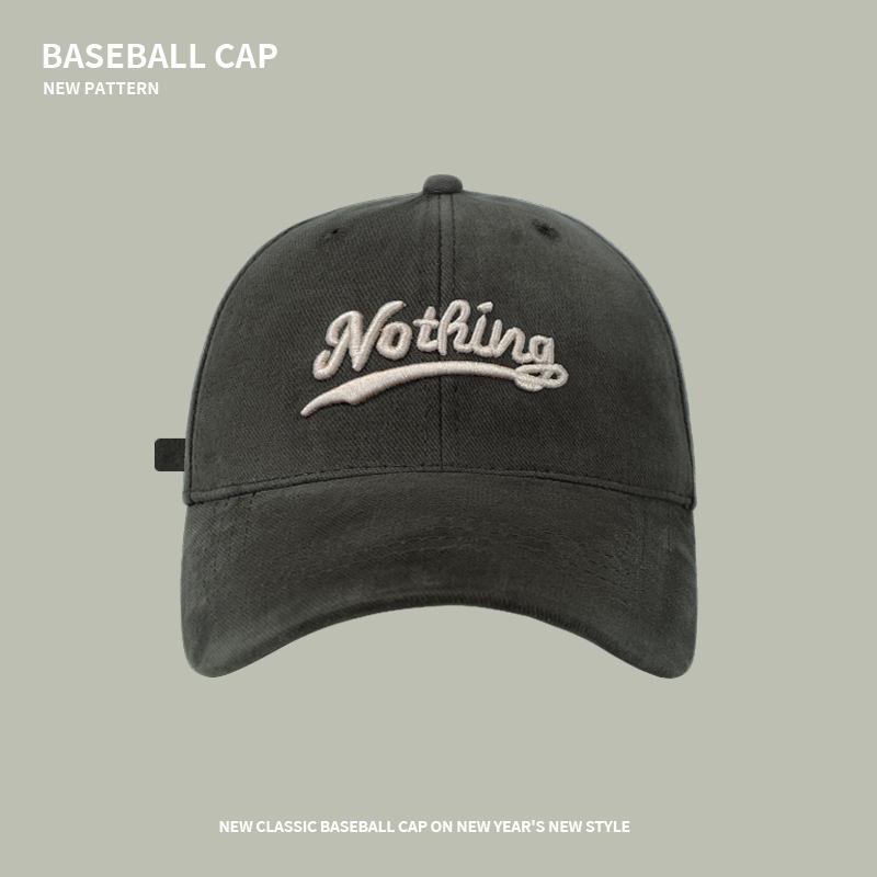 Baseball hat men's trendy brand polished embroidery letters enlarged and deepened wide brim versatile face small peaked cap women