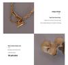 Tassel Heart Pendant Minimalist 18k Gold Titanium Clavicle Necklace Set