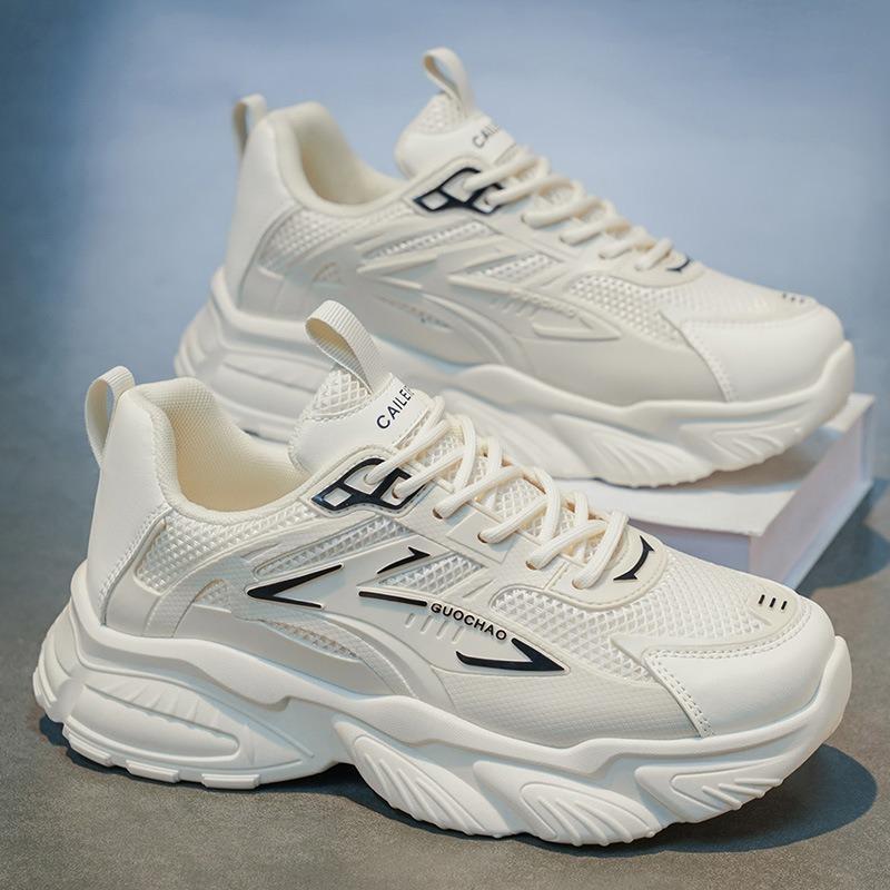 Spring men's shoes new breathable mesh thick-soled shock-absorbing sports shoes men's casual running trendy shoes